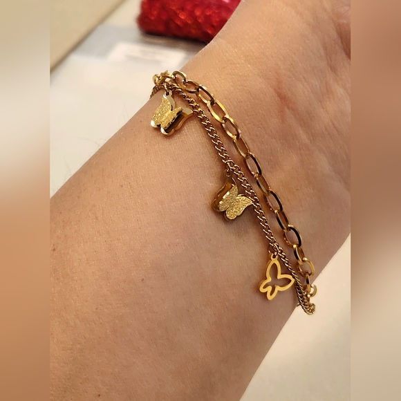 Vintage Bracelet.New Design. Large chain with black Zirconia stone.Stainless - Picture 9 of 12